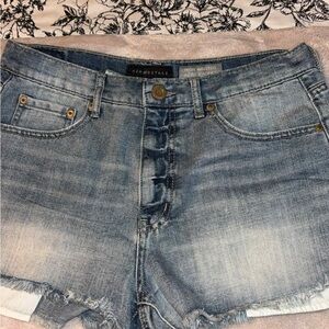 Aeropostale Blue Frayed Denim Shorts